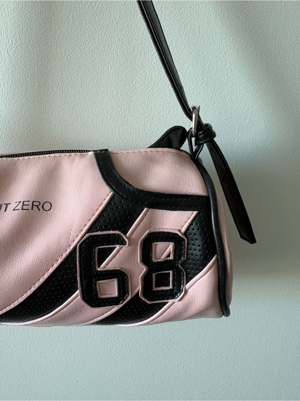 Point Zero Light Pink Shoulder Bag with Black Accents - Picture 3 of 7